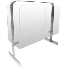 Milo Baughman Lucite and Chrome Magazine Rack