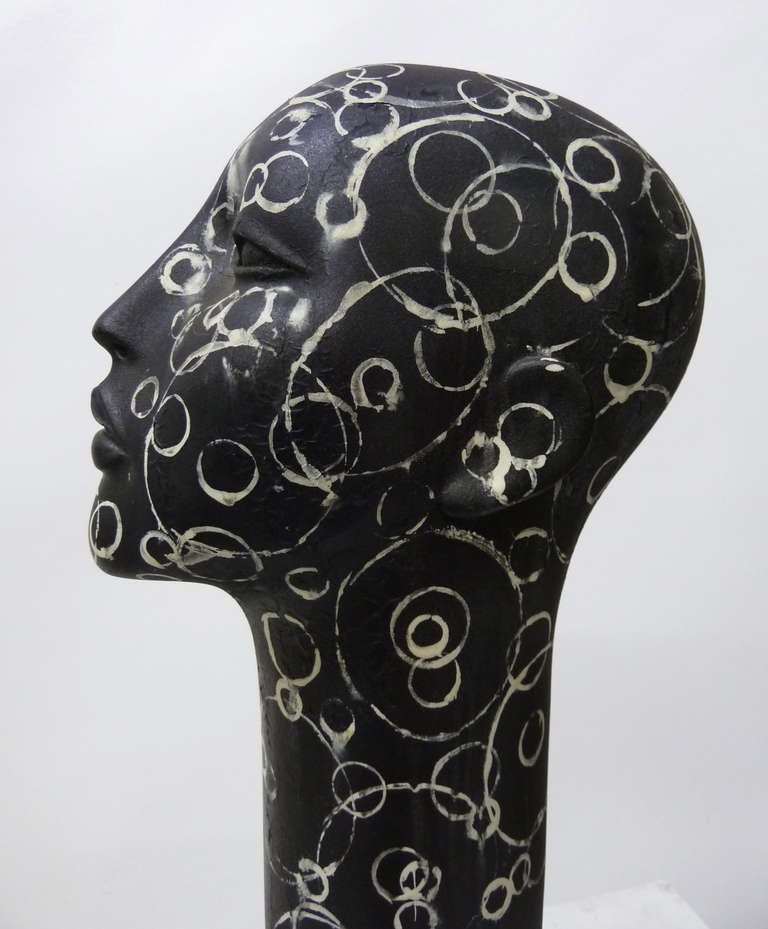 Mid-20th Century Dramatic Sculpture of Woman with Elongated Neck