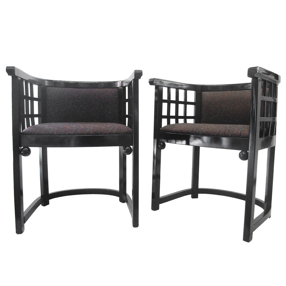 Barrel-Back Dining Chairs by Josef Hoffmann, Set of Four