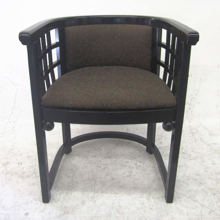 Vienna Secession Barrel-Back Dining Chairs by Josef Hoffmann, Set of Four