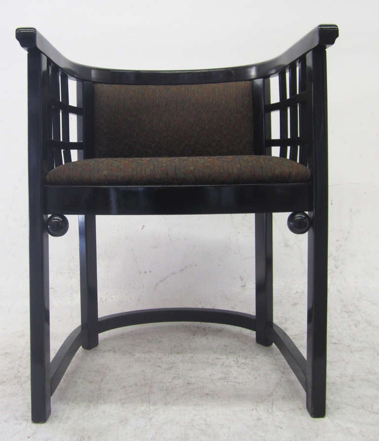 Unknown Barrel-Back Dining Chairs by Josef Hoffmann, Set of Four