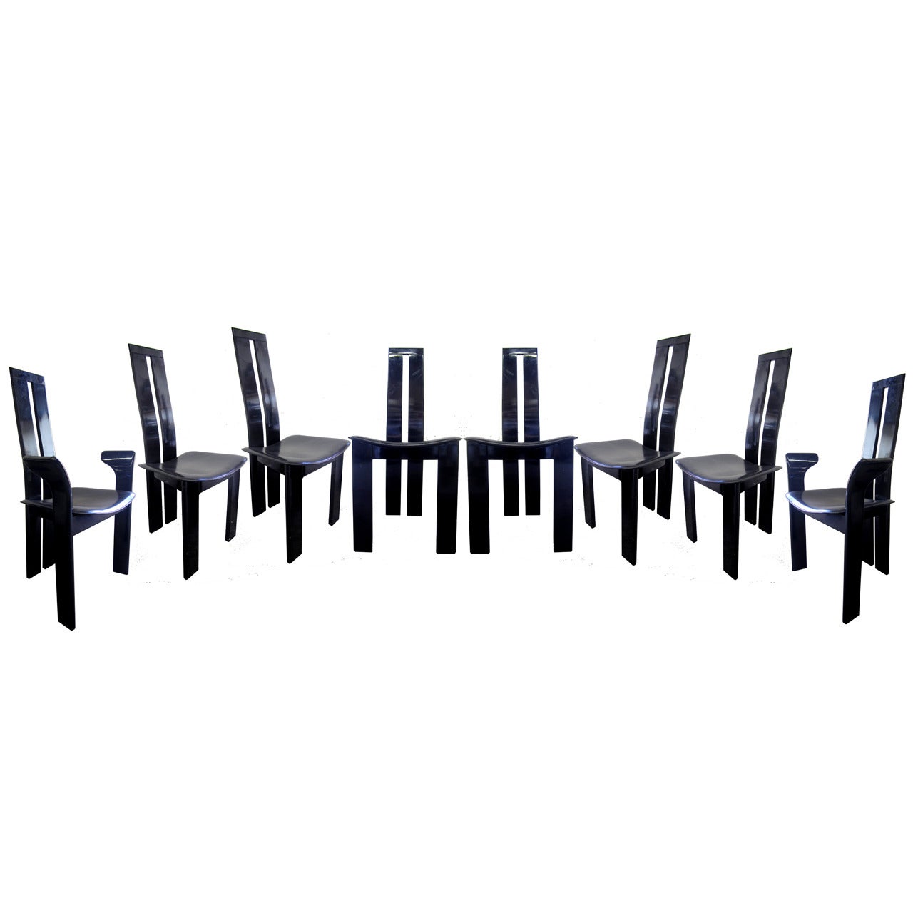 Sleek Pietro Costantini Dining Chairs, Set of Eight