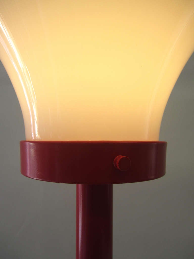 Mid-20th Century Cadmium Red Industrial Lamp