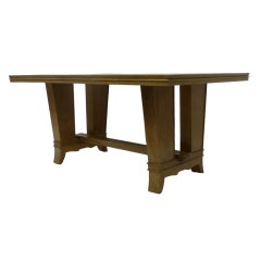 French 1940s Trestle Table in the Manner of Jules Leleu