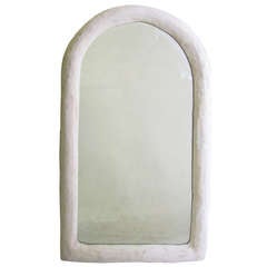 Rounded Mirror with Plaster Frame