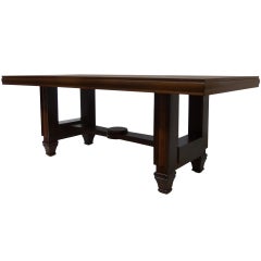 French 1940s Rosewood Trestle Table