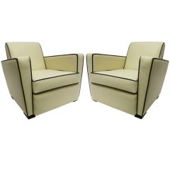 French 50s Club Chairs, Pair