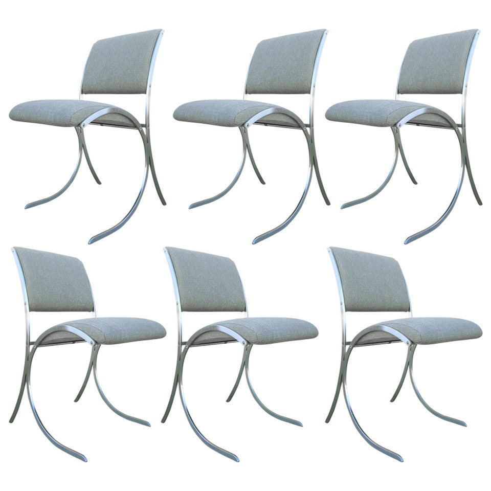 Chic French Dining Chairs by Maison Jansen, Set of Six