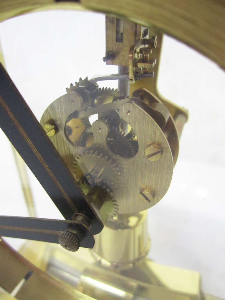 Mid-Century Brass Skeleton Clock by Kundo In Excellent Condition In Pasadena, CA