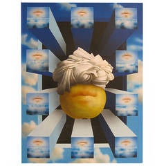 Surrealist Style Painting Signed Charley, 1971