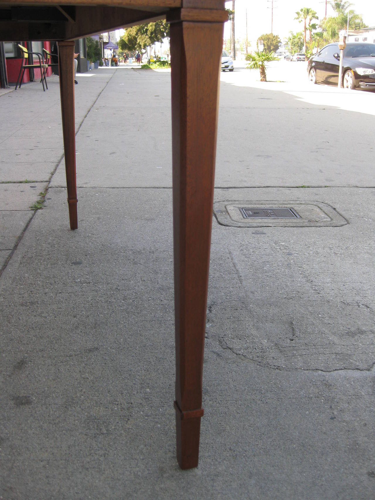 Mid-Century Modern Walnut Drop-Leaf Dining or Console Table by Drexel