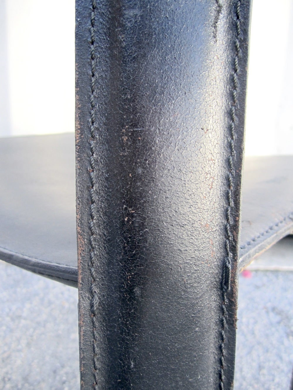 Set of Four Black Leather Dining Chairs 1