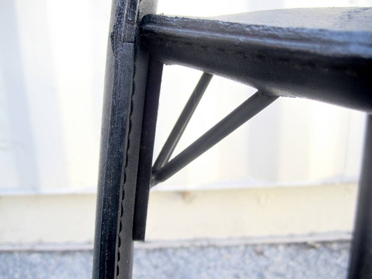 Set of Four Black Leather Dining Chairs 2