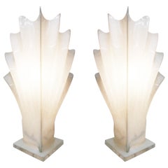 Large Acrylic Lamps by Rougier, Pair