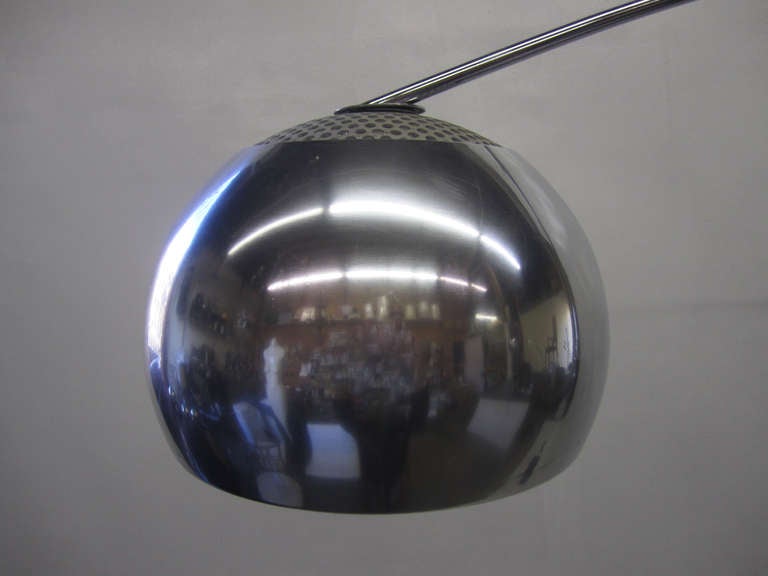 Late 20th Century Minimal Chrome Arc Lamp after Castiglioni