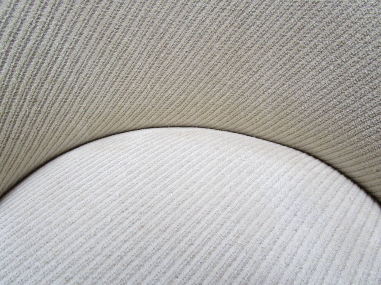 Fabric Pair of Off-White Corduroy Swivel  Chairs by Harvey Probber