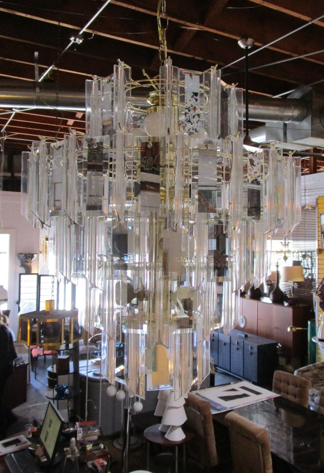 mid century lucite chandelier