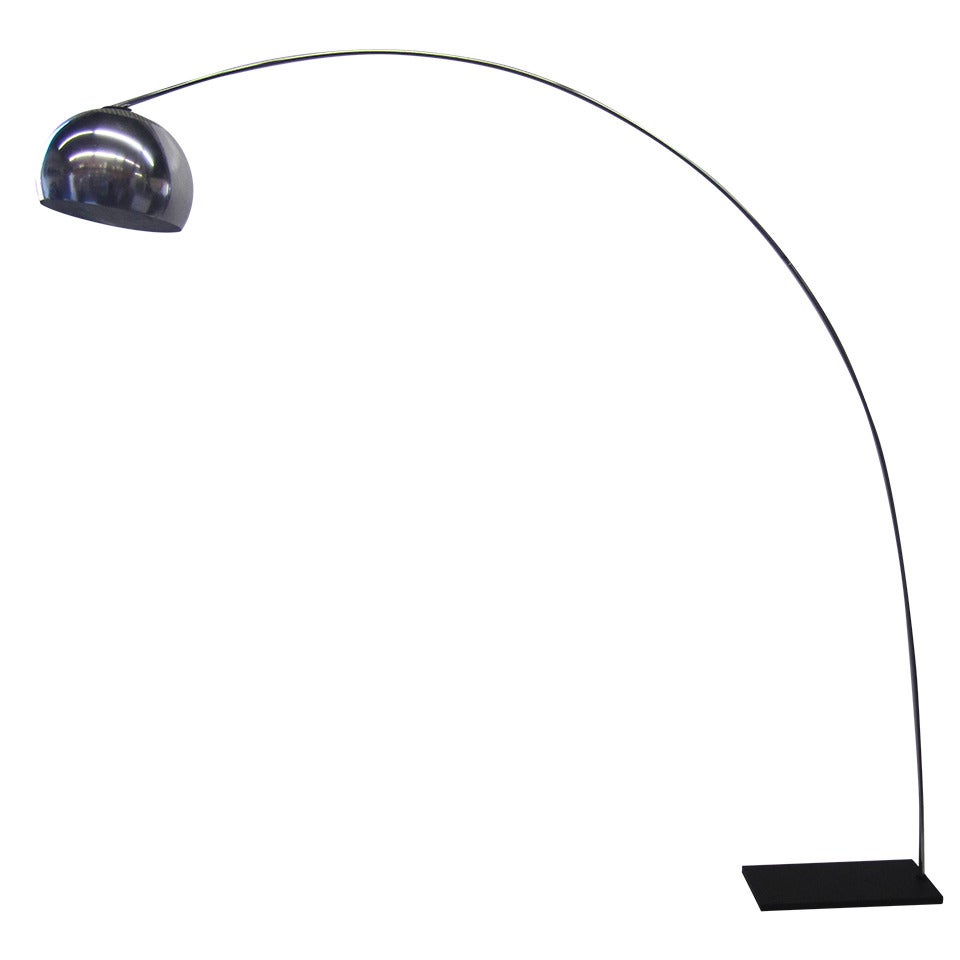 Minimal Chrome Arc Lamp after Castiglioni