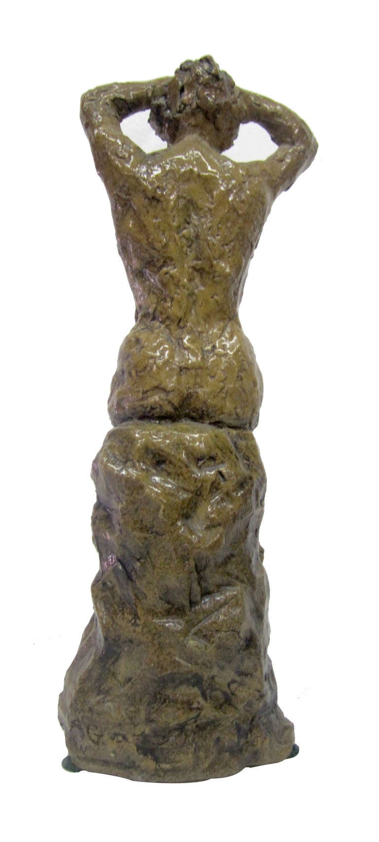 Ceramic Sculpture of a Bathing Female by Hendrick Grise In Excellent Condition In Pasadena, CA