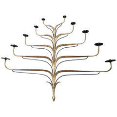 Gilt Candelabra Sconce with Ten Candle Arms