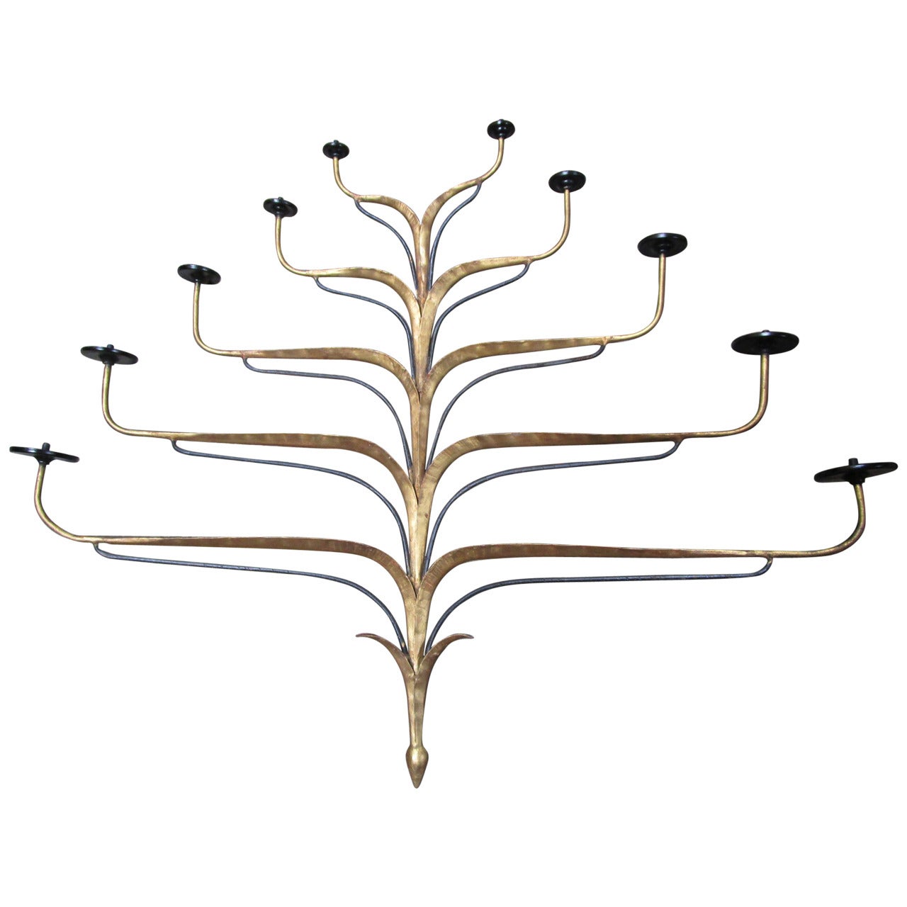 Gilt Candelabra Sconce with Ten Candle Arms
