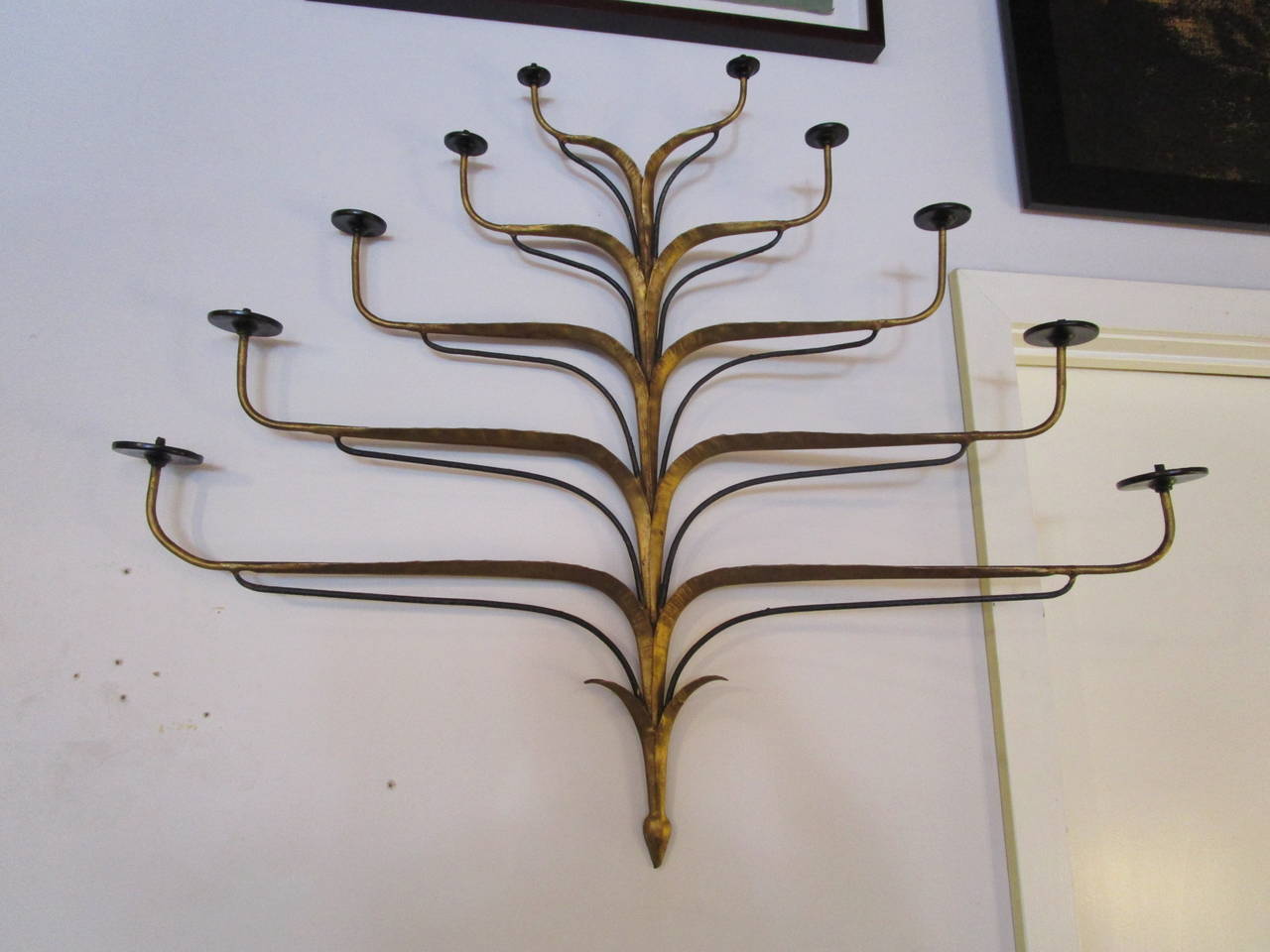Gilt Candelabra Sconce with Ten Candle Arms 1