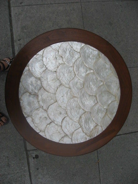 Walnut Drum Shaped Cabinet