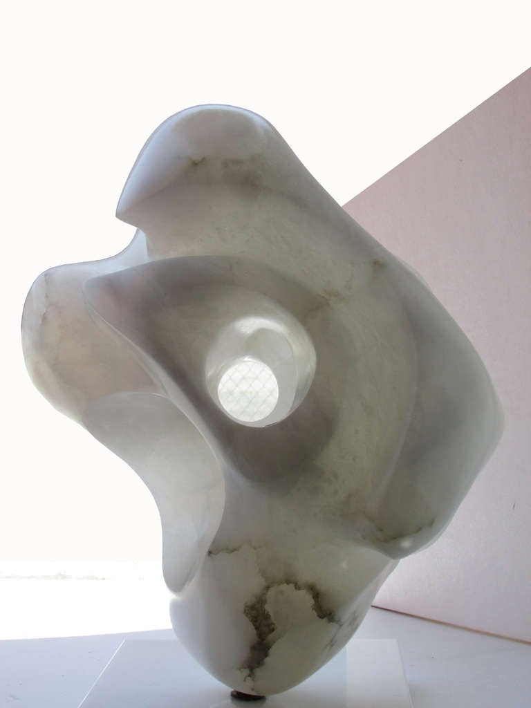 20th Century Amorphous Alabaster Sculpture Attributed to Ilona Passino