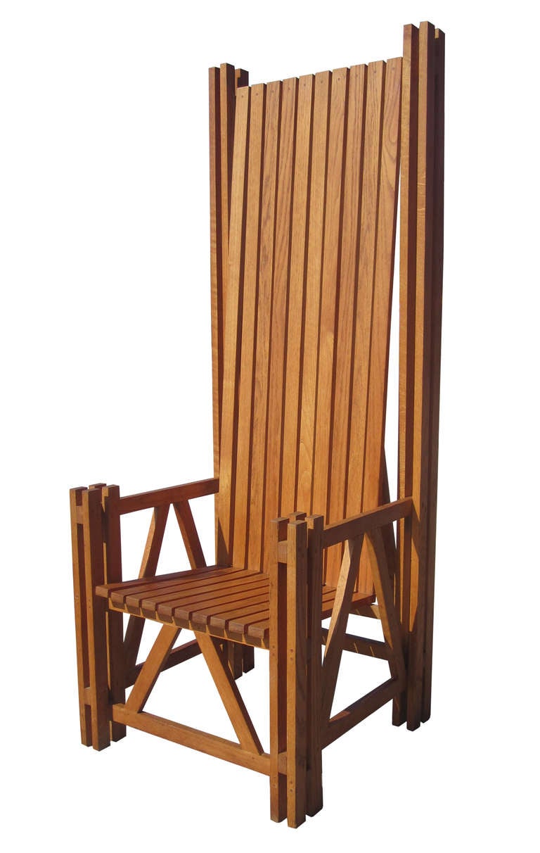 Unknown Architectonic Chair in Teak