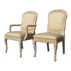 A Set  of 4  Dining  and 2 Captain Chairs  in the Louis XV Style