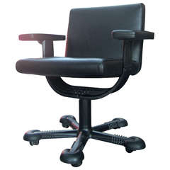 Rare Vico Magistretti Leather Office Chair 10