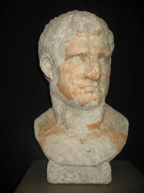 A terra cotta bust of Marcus Agrippa,ancient Rome General, stateman, son in law and minister of the emperor Augustus.