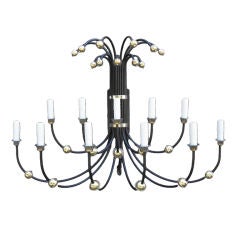 Mid-Century Large Wall Sconce with Brass Accents 5