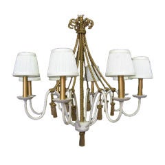 Vintage American Mid-Century Brass and Iron Chandelier