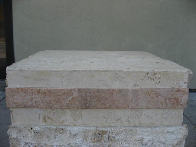 American Modern Pedestal in Marble and Faux Stone