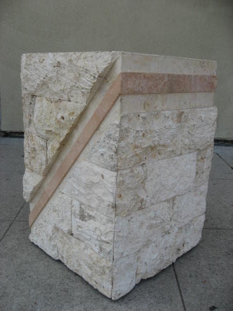 Modern Pedestal in Marble and Faux Stone 1