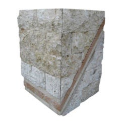 Modern Pedestal in Marble and Faux Stone