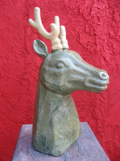 Marble Reindeer Sculpture