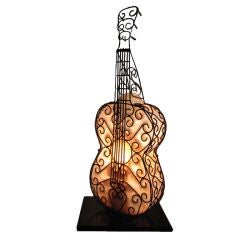 Blown Glass Guitar Lamp