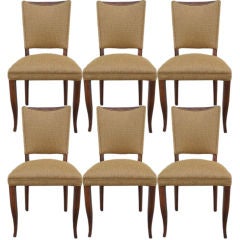 A Set of 6 French Art Deco Dining Chairs