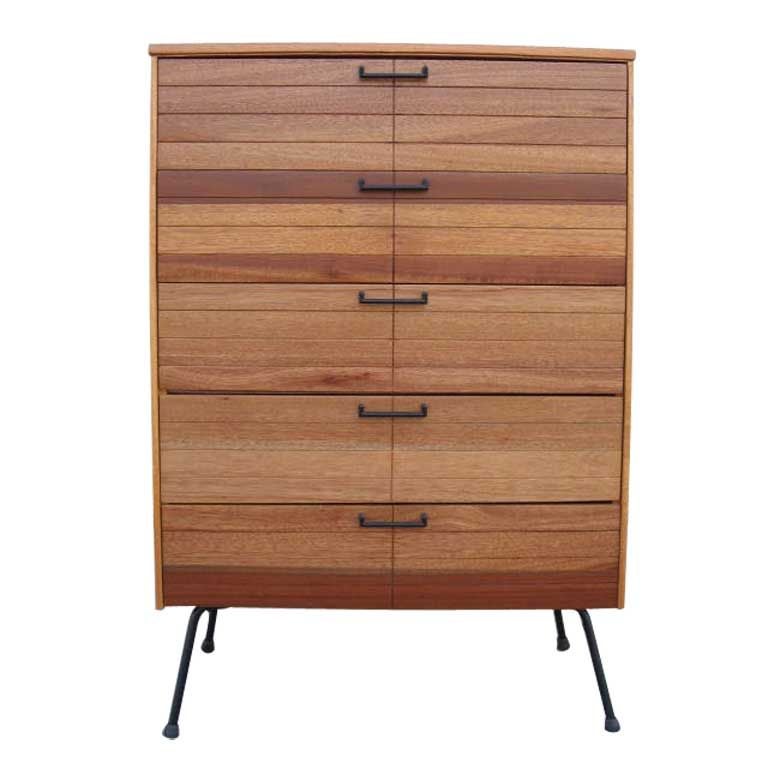Blond Mahogany Tall Boy by Raymond Loewy for Mengel
