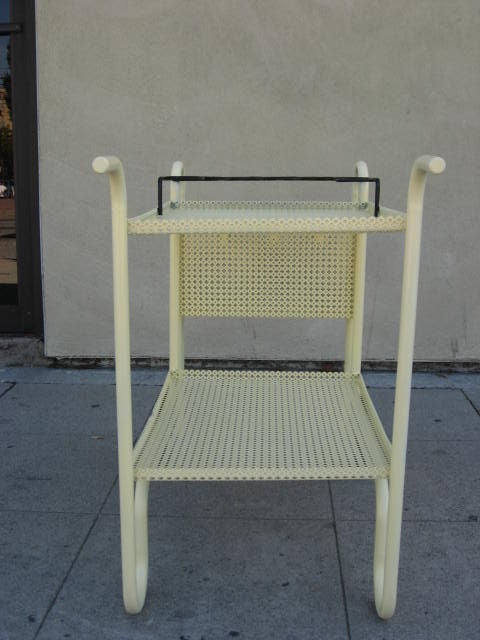 French Mid-Century Perforated Metal Tea Cart by Mathieu Mategot In Excellent Condition In Pasadena, CA