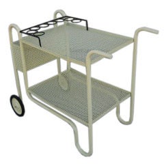 French Mid-Century Perforated Metal Tea Cart by Mathieu Mategot