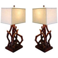 A Pair of Redwood branch Lamps