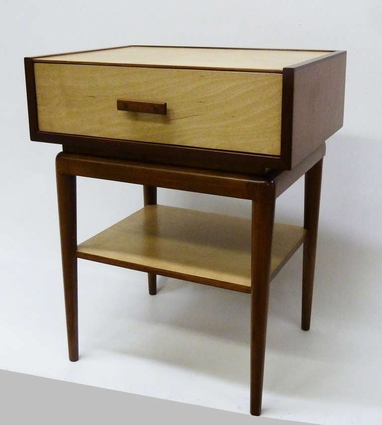 MidCentury Modern TwoTone Night Stands, Pair at 1stdibs