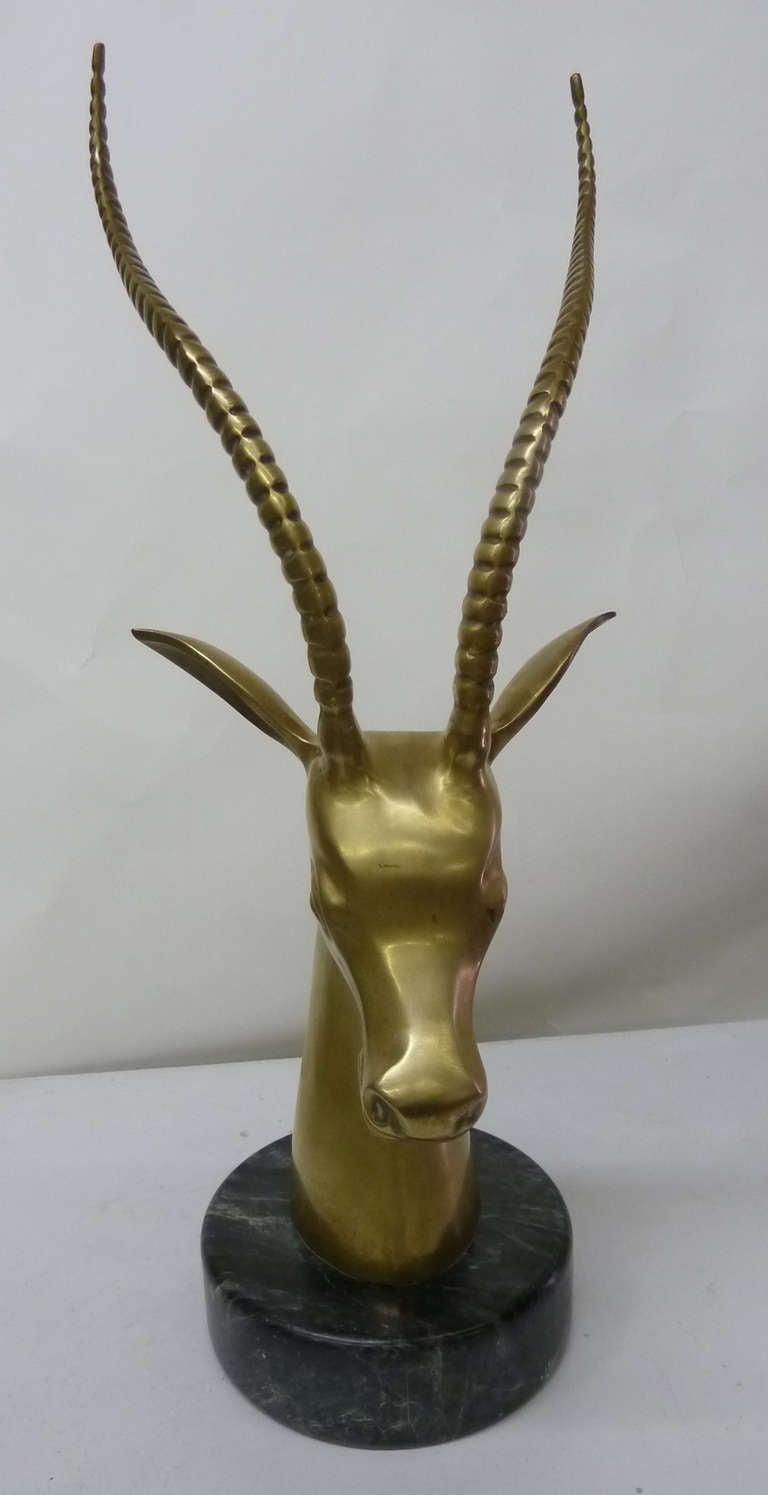 Mid-20th Century Mid-Century Modern Gazelle Sculpture in Brass