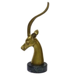Mid-Century Modern Gazelle Sculpture in Brass