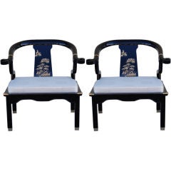 A Pair of Chairs in the Style of James Mont