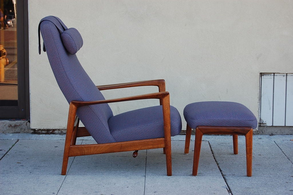 Teak Recliner and ottoman by DUX