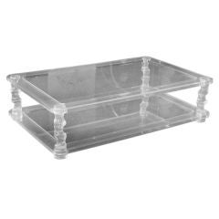 Lucite and Glass Coffee Table